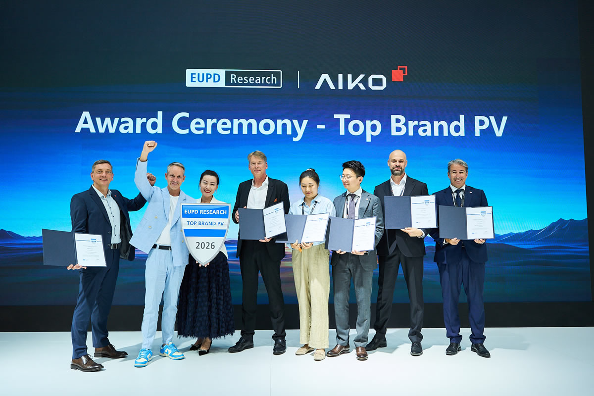 AIKO Earns EUPD Research Top Brand PV 2026 Recognition Across Europe and Key National Markets