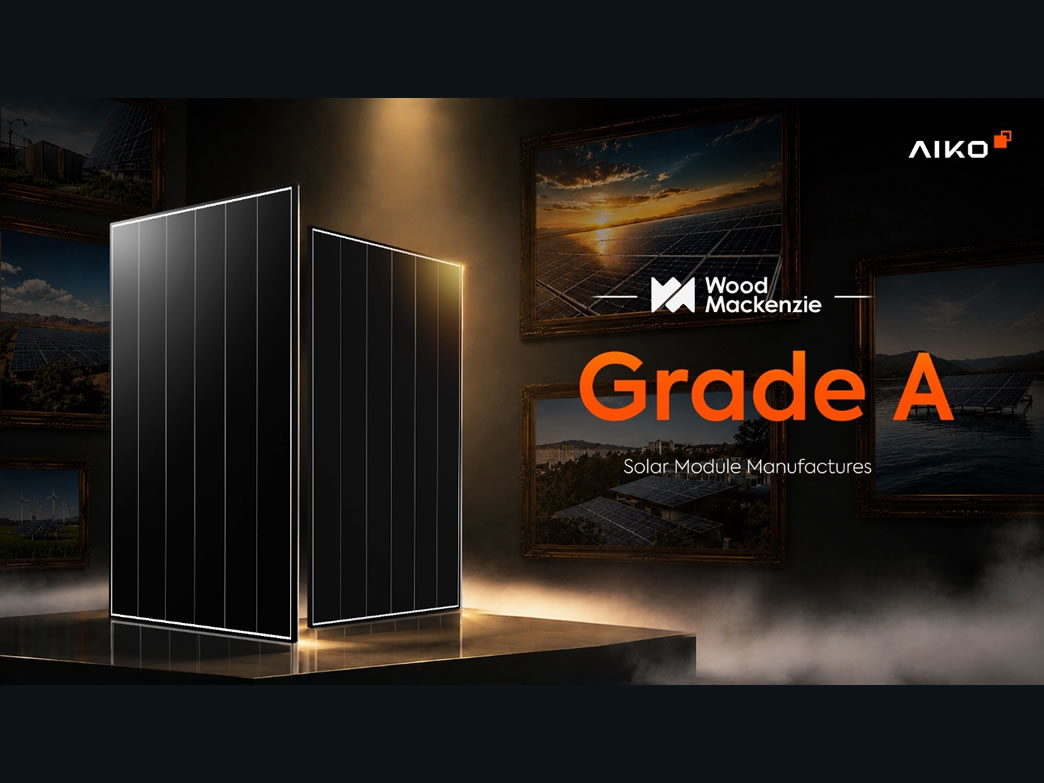 AIKO erreicht Grade-A-Einstufung im globalen Ranking der Solarmodulhersteller 2026 von Wood Mackenzie.