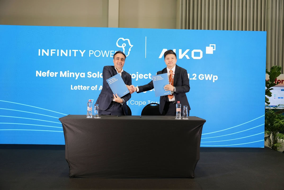 AIKO Seals Landmark 1.2 GW Module Supply Deal for Infinity Power’s Nefer Menya Solar Project in Egypt